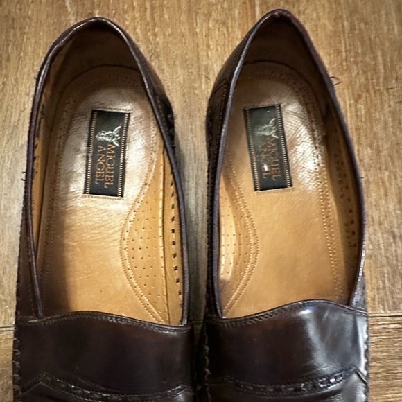 Miguel Angel Brown Leather Men’s Loafers Size 10 1/2 Made In Spain - Picture 5 of 14